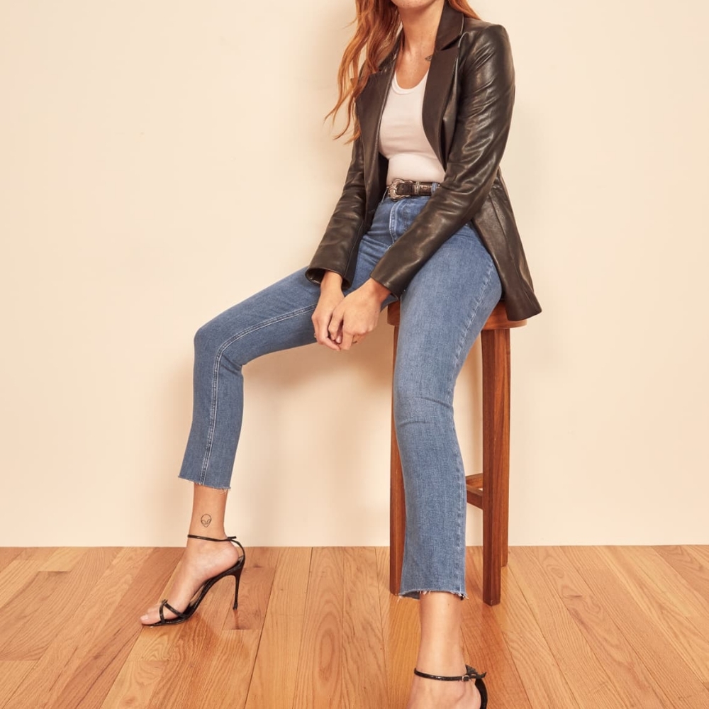 Reformation Harper High Rise Skinny Cropped Jeans